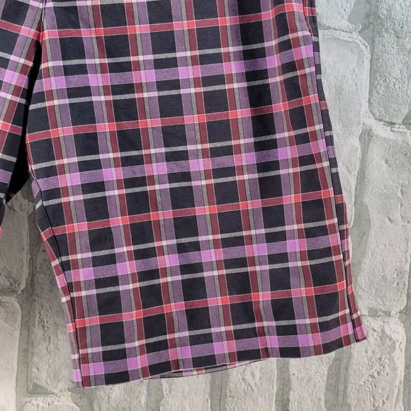 Adidas Golf Shorts Mens Size 32 Inseam 11" Plaid Polyester Athletic Purple Loud - Picture 5 of 11